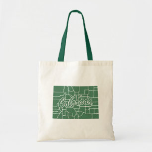Bolsa Tote Forest Green State Of Colorado Shape Tote Bag