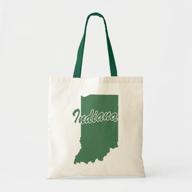 Bolsa Tote Forest Green State Of Indiana Shape Tot Bag (Frente)