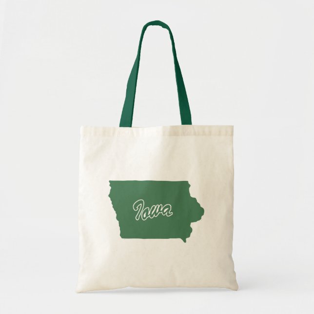 Bolsa Tote Forest Green State Of Iowa Shape Tote Bag (Frente)