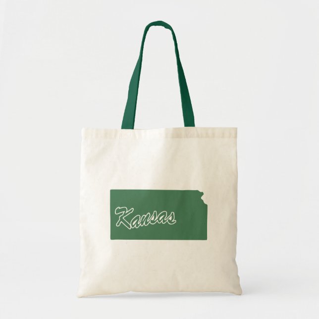 Bolsa Tote Forest Green State Of Kansas Shape Tote Bag (Frente)