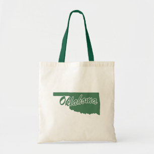 Bolsa Tote Forest Green State Of Oklahoma Shape Tot Bag