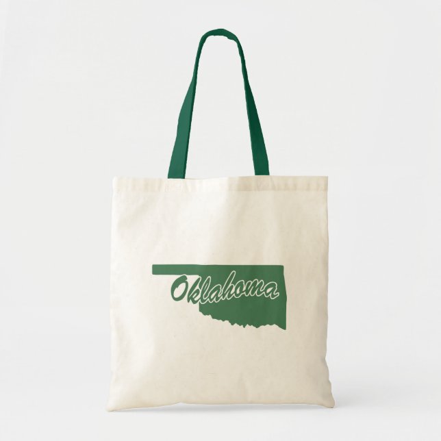 Bolsa Tote Forest Green State Of Oklahoma Shape Tot Bag (Frente)