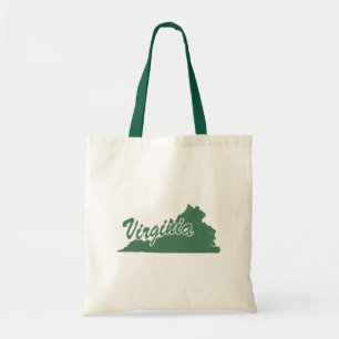 Bolsa Tote Forest Green State Of Virginia Shape Tote Bag