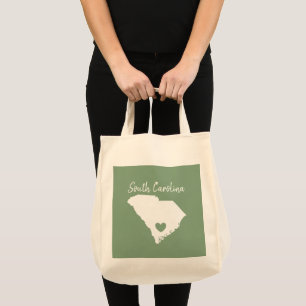 Bolsa Tote Forma de Coração de Amor do Mapa do Estado Residen