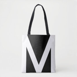 Bolsa Tote Forma Geométrica Abstrata em Preto e Branco