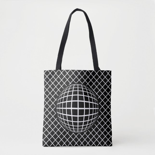 Bolsa Tote Forma Geométrica Abstrato a Preto e Branco (Frente)