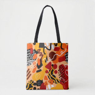 Bolsa Tote Forma Geométrica de Desenho de Mão abstrato