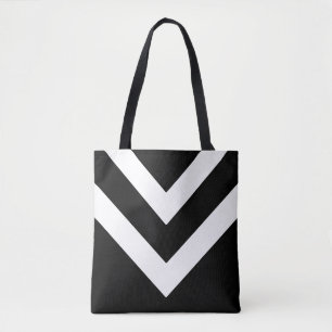 Bolsa Tote Forma Geométrica Moderna em Saco de Tota Preto e B