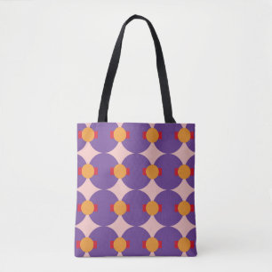 Bolsa Tote Forma geométrica padrão retrô design vintage abstr
