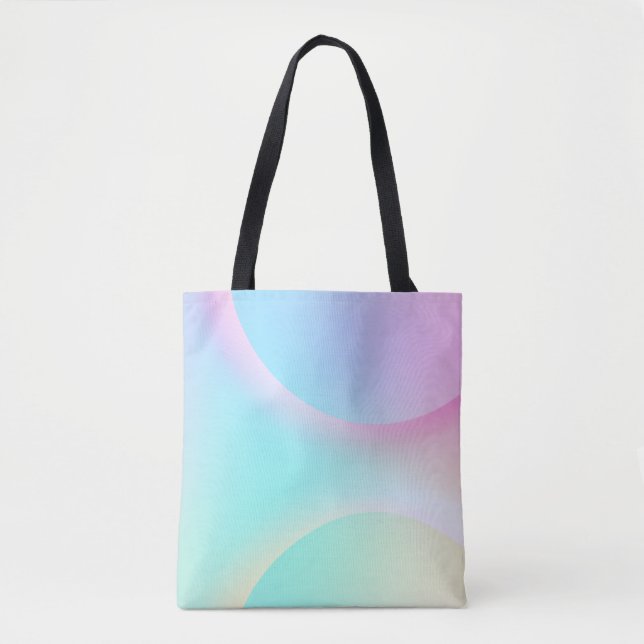 Bolsa Tote Forma Gradiente do Arco-Íris de Pastel Suave (Frente)