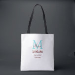 Bolsa Tote Formando adiciona nome monograma verde rosa simple<br><div class="desc">design</div>