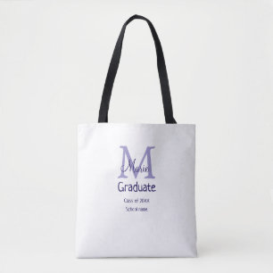 Bolsa Tote Formando adicione nome monograma roxo simples m