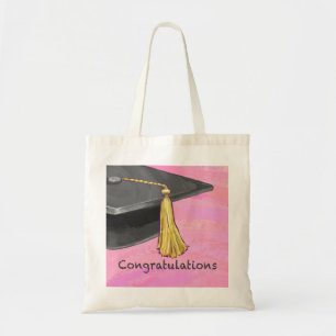 Bolsa Tote Formando de Parabéns Preto e Rosa