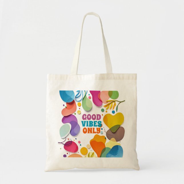 Bolsa Tote Formas Abstratas Vibrantes Botânico Moderno Boho (Frente)