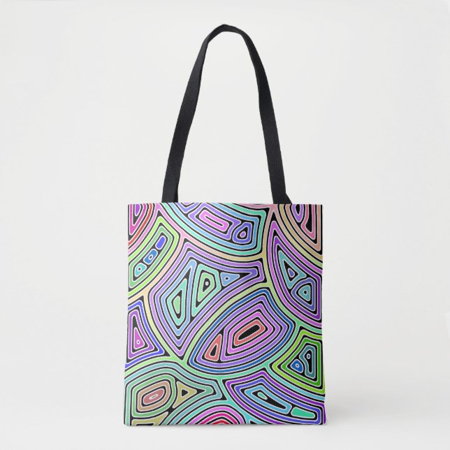 Bolsa Tote formas abstrato assimétricas do arco-íris 2 (Frente)