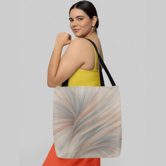 Bolsa Tote formas abstrato coloridas semelhantes a penas