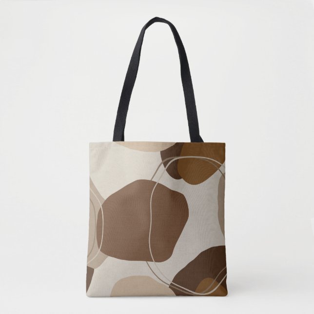 Bolsa Tote Formas abstrato Modernas de Terracotta (Frente)