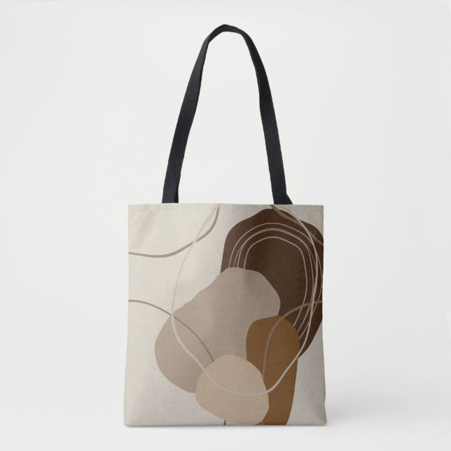 Bolsa Tote Formas abstrato Modernas de Terracotta (Frente)