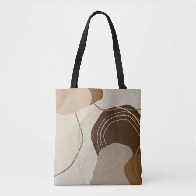 Bolsa Tote Formas abstrato Modernas de Terracotta (Frente)
