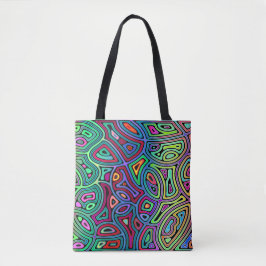 Bolsa Tote formas abstrato multicoloridas