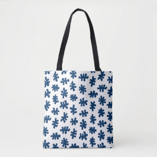 Bolsa Tote Formas Amorficas 120322 - Azul Indigo em Branco