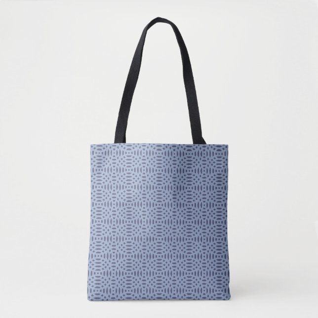 Bolsa Tote Formas Circulares Azuis Modernas Padrão Sem Costur (Frente)
