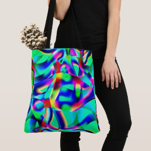Bolsa Tote Formas curvas e muito coloridas, verdes prevalecem