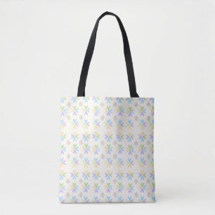 Bolsa Tote formas das flores em cores moles do arco-íris