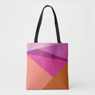 Bolsa Tote Formas de Bloco Geométrico de Cor Roxo Moderno