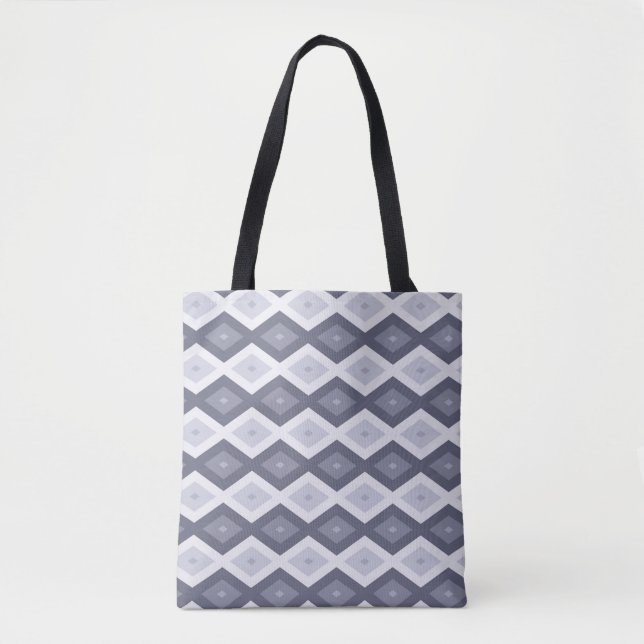 Bolsa Tote Formas de diamante de cinza azul (Frente)