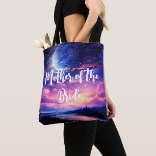 Bolsa Tote Formas de Lua Cheia Celestiais Nuvens Casamento Mí