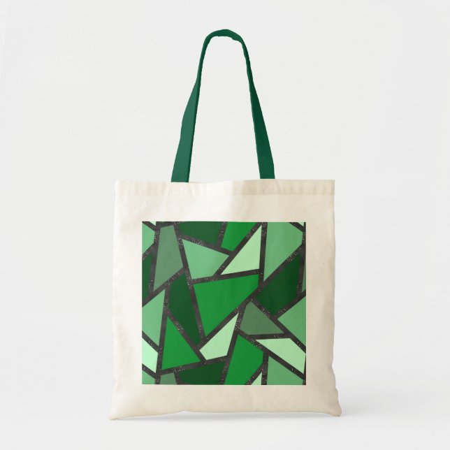 Bolsa Tote Formas de vidro coloração verde (Frente)