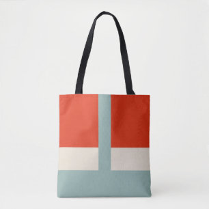 Bolsa Tote Formas Geométricas Abstrato Cinzas Vermelhas