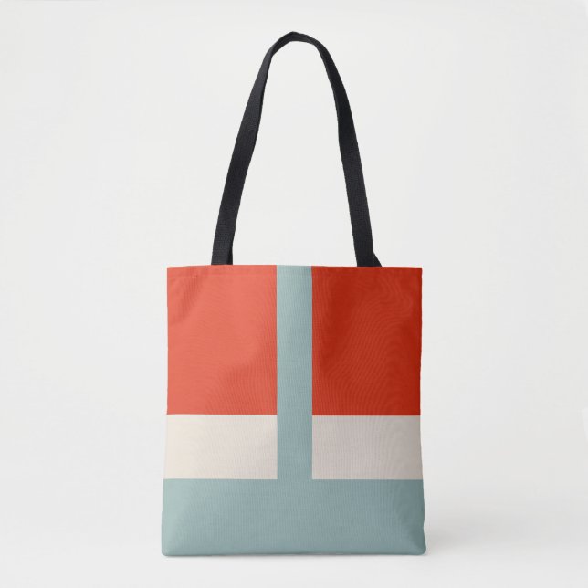 Bolsa Tote Formas Geométricas Abstrato Cinzas Vermelhas (Frente)