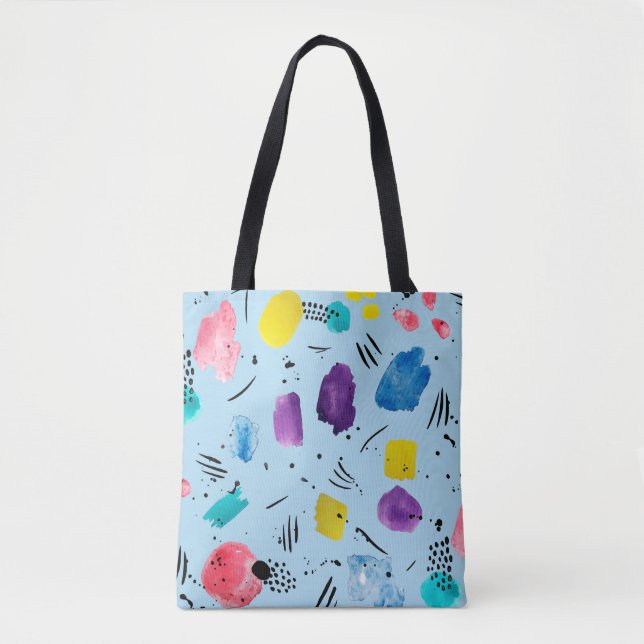 Bolsa Tote formas geométricas de abstrato com cor d'água com  (Frente)