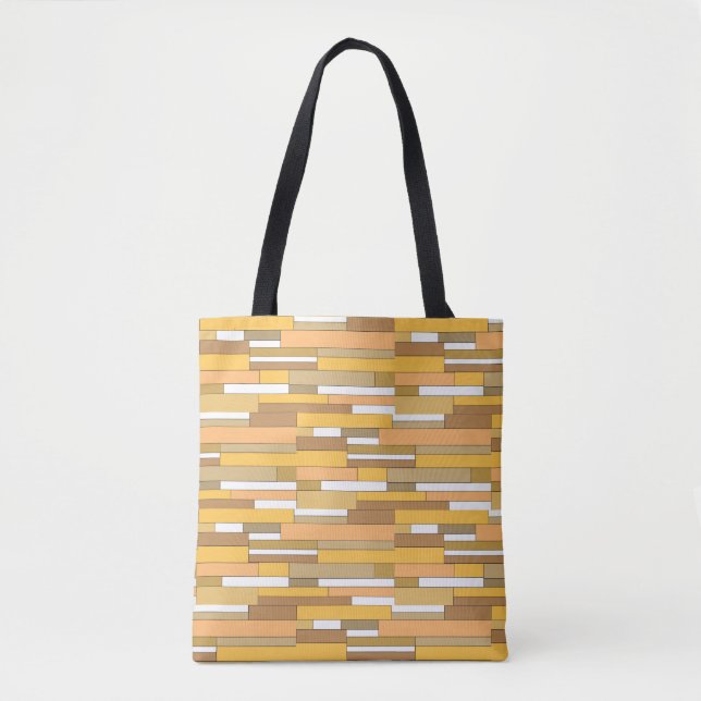 Bolsa Tote formas geométricas de abstrato em tons de bege e p (Frente)