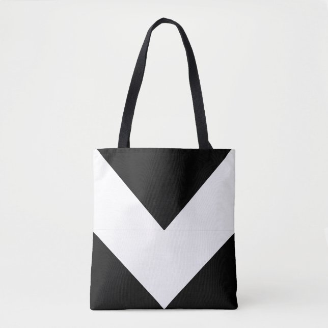 Bolsa Tote Formas Geométricas do Triângulo Abstrato Preto e B (Frente)