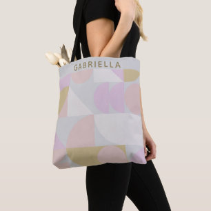 Bolsa Tote Formas Geométricas Modernas Pastel Personalizadas