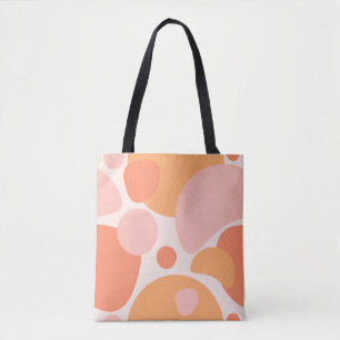 Bolsa Tote Formas Orgânicas Suaves Impressão Artística