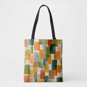 Bolsa Tote Formas Orgânicas Terrosas em Tons Quentes