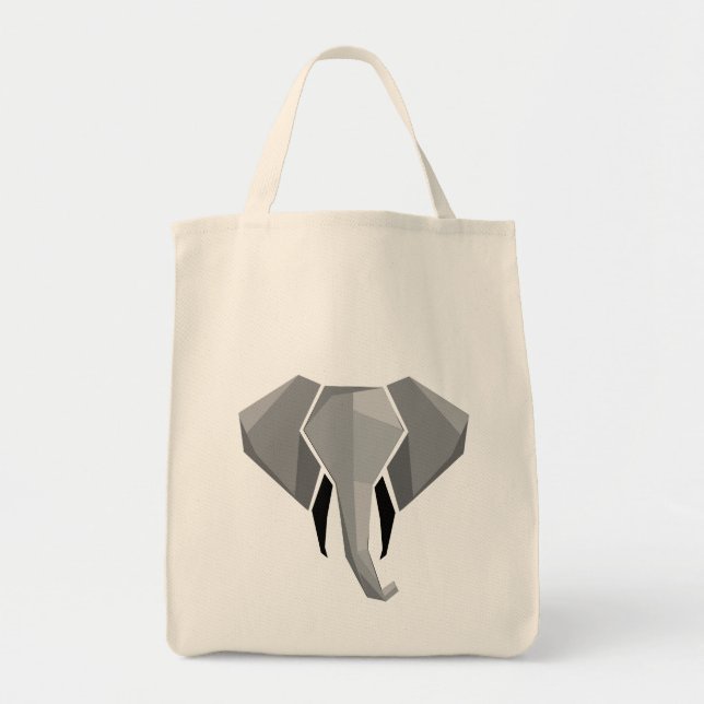 Bolsa Tote Formas Simples Geométrica Cabeça de Elefante (Frente)
