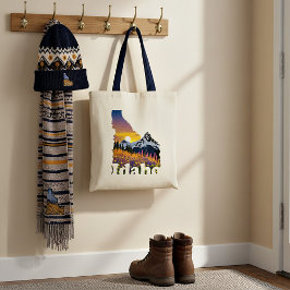 Bolsa Tote Formato de Idaho com montanha e flores silvestres