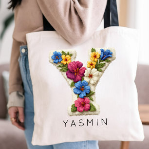 Bolsa Tote Formatura Presente Personalizado de Floral Monog