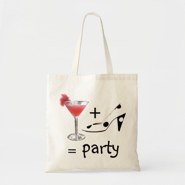 Bolsa Tote Fórmula do cocktail para o divertimento do partido (Frente)