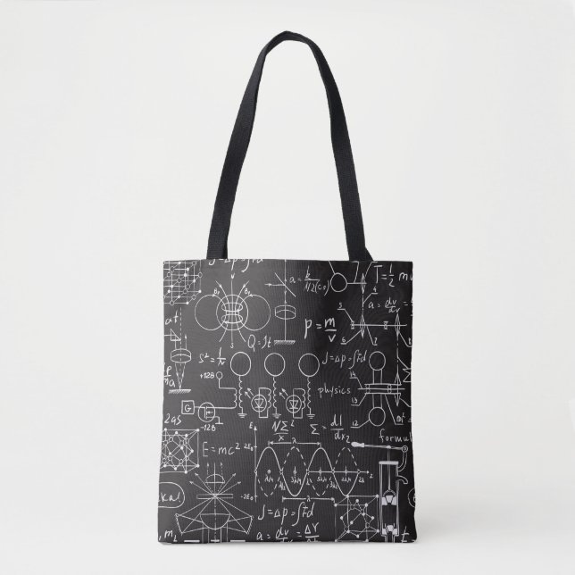Bolsa Tote Fórmulas Científicas: Padrão de Cálculos do Quadro (Frente)