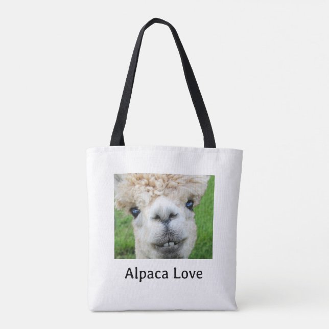 Bolsa Tote Foto Adorável de Alpaca  (Verso)