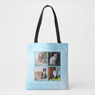 Bolsa Tote Foto Azul Pastel Personalizada