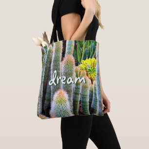 Bolsa Tote Foto Bem-sucedida do Felpudo de Script Dream Cacto