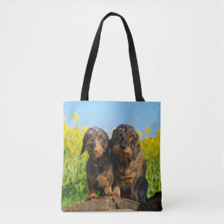 Bolsa Tote Foto bonito do animal de estimação de dois amigos