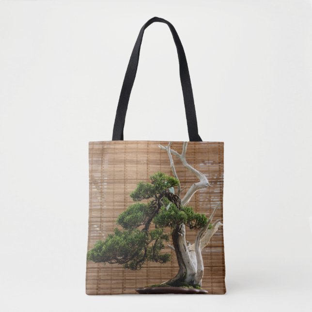 Bolsa Tote Foto da árvore do Juniper Bonsai Chinês (Frente)